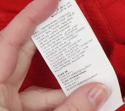 Puma Men's Red 1/4 Zip Football Training Jacket Size S