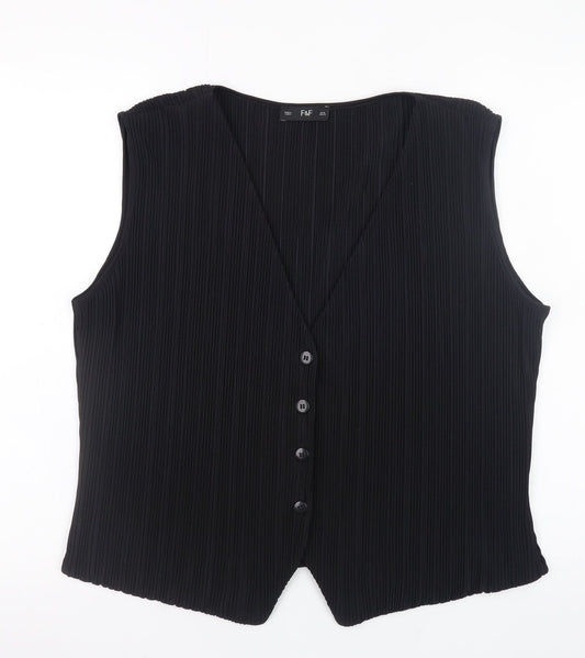 Womens UK Size 16 F&F Black Basic Blouse