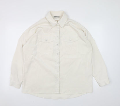 Womens UK Size XS Stradivarius Ivory Basic Jacket