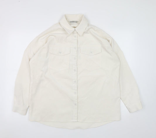 Womens UK Size XS Stradivarius Ivory Basic Jacket