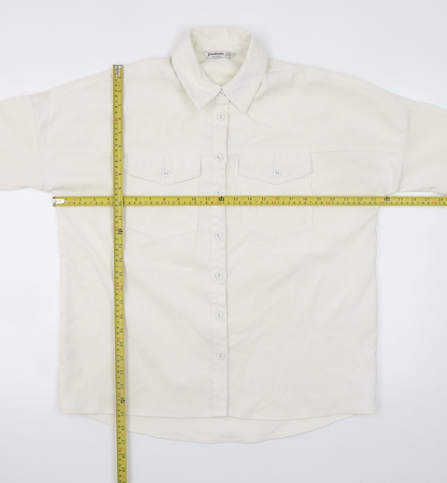 Womens UK Size XS Stradivarius Ivory Basic Jacket