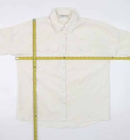 Womens UK Size XS Stradivarius Ivory Basic Jacket