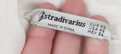 Womens UK Size XS Stradivarius Ivory Basic Jacket