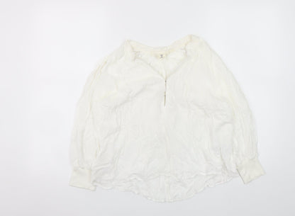Womens UK Size 8 H&M White Tunic Blouse