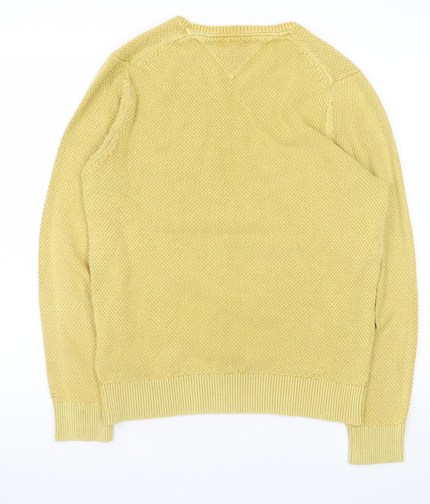 Mens UK Size S Tommy Hilfiger Yellow Pullover Jumper