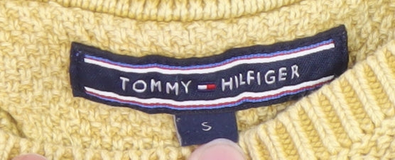 Mens UK Size S Tommy Hilfiger Yellow Pullover Jumper