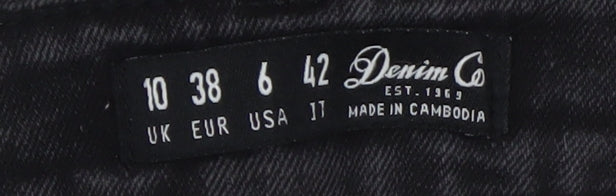 Womens UK Size 10 Denim Co Slim Fit Skinny Black Jeans