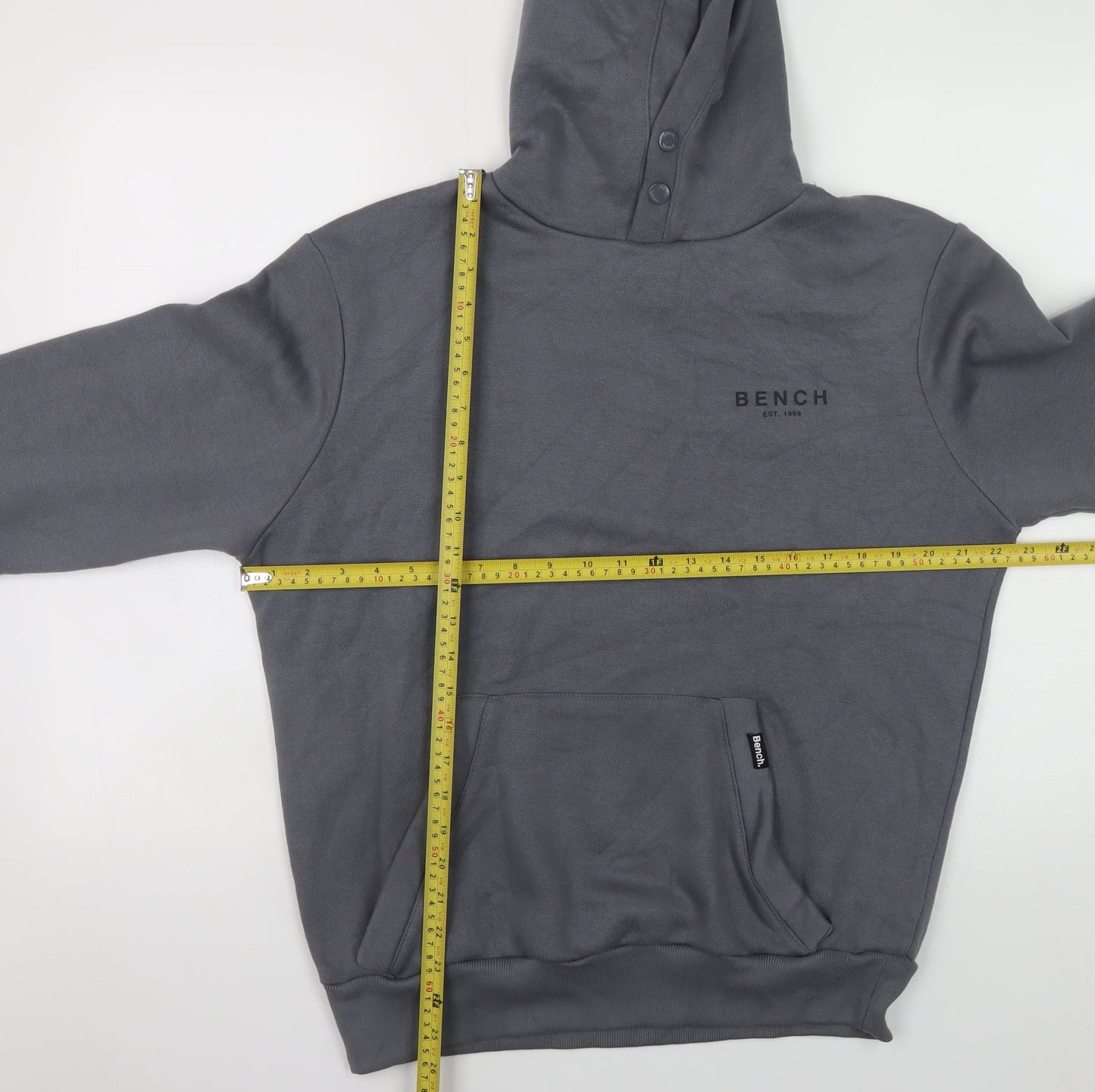 Mens UK Size M Bench Grey Pullover Hoodie