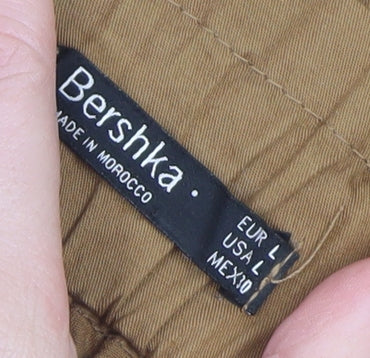 Womens UK Size 14 Bershka Regular Fit Cargo Brown Trousers
