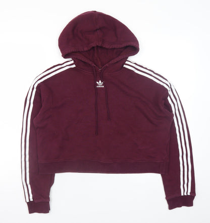 Womens UK Size 10 adidas Red Pullover Hoodie