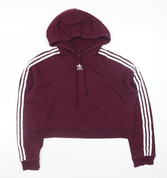Womens UK Size 10 adidas Red Pullover Hoodie