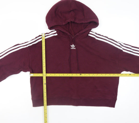 Womens UK Size 10 adidas Red Pullover Hoodie