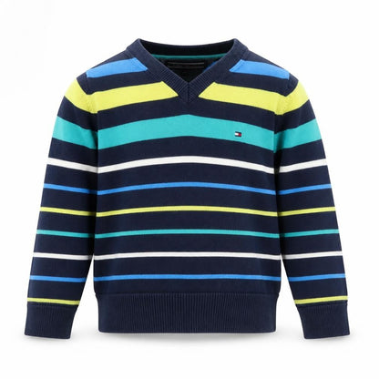 Boys UK Size 3 Years Tommy Hilfiger Blue Pullover Jumper
