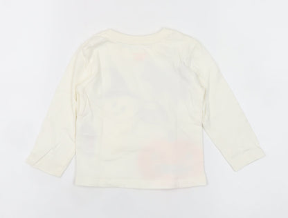 Girls UK Size 2XS Primark Ivory Basic T-Shirt