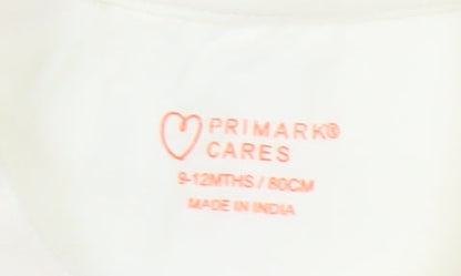 Girls UK Size 2XS Primark Ivory Basic T-Shirt