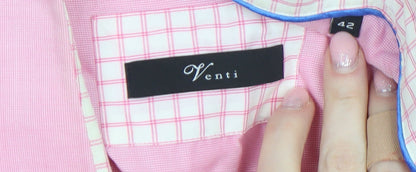Mens UK Collar Size L Venti Smart Pink  Dress Shirt