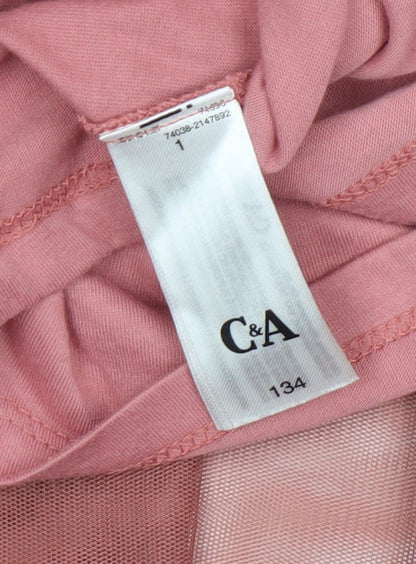 C&A Girls Pink Unicorn Tutu Dress Long Sleeve Size 9 Years