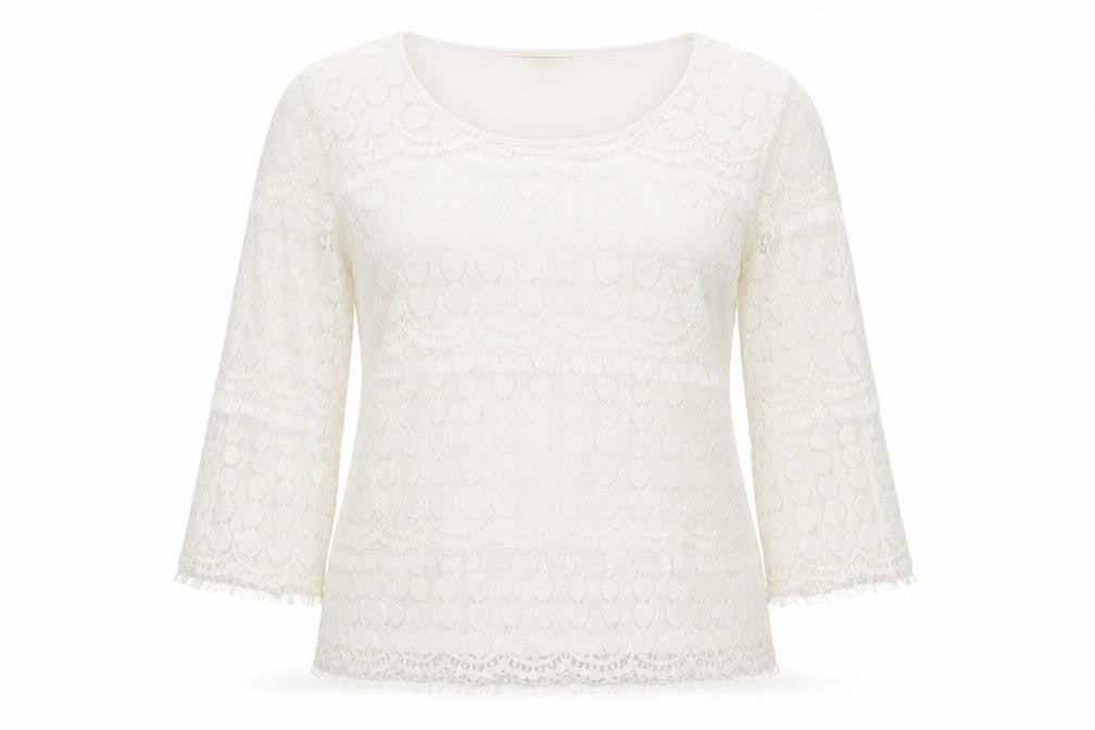Womens UK Size M Adiva Ivory Lace Blouse