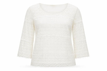 Womens UK Size M Adiva Ivory Lace Blouse