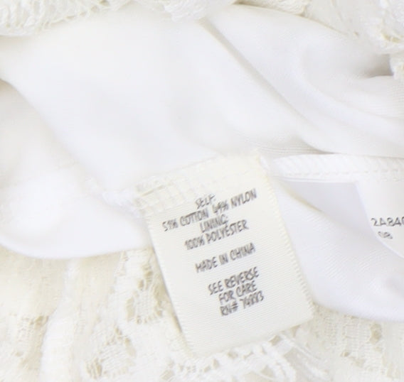 Womens UK Size M Adiva Ivory Lace Blouse