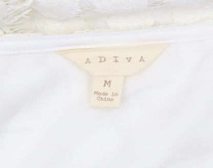 Womens UK Size M Adiva Ivory Lace Blouse