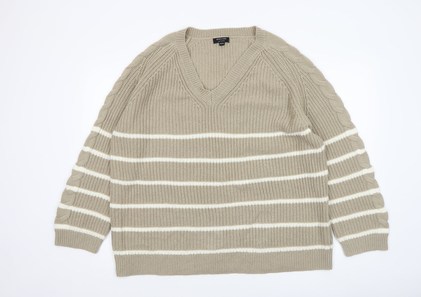 Womens UK Size 16 JD Williams Beige Pullover Jumper