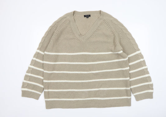 Womens UK Size 16 JD Williams Beige Pullover Jumper