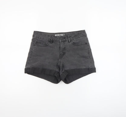 Noisy May Womens Grey Denim High Rise Hot Pants Shorts XS