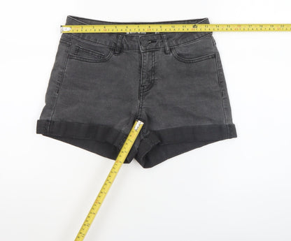 Noisy May Womens Grey Denim High Rise Hot Pants Shorts XS