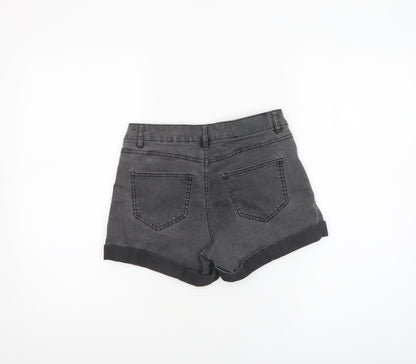 Noisy May Womens Grey Denim High Rise Hot Pants Shorts XS