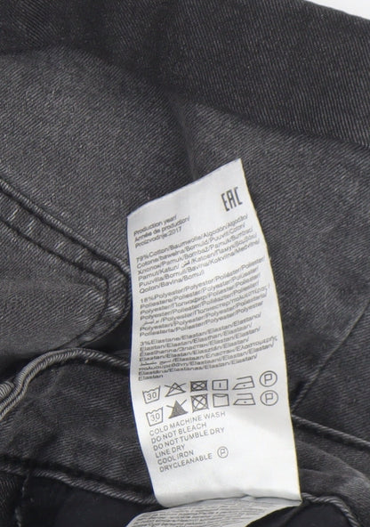 Noisy May Womens Grey Denim High Rise Hot Pants Shorts XS