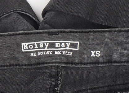 Noisy May Womens Grey Denim High Rise Hot Pants Shorts XS
