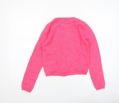 Girls UK Size 10-11 Years Marks and Spencer Pink Cardigan Jumper