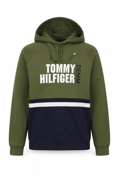 Mens UK Size M Tommy Hilfiger Green Pullover Hoodie