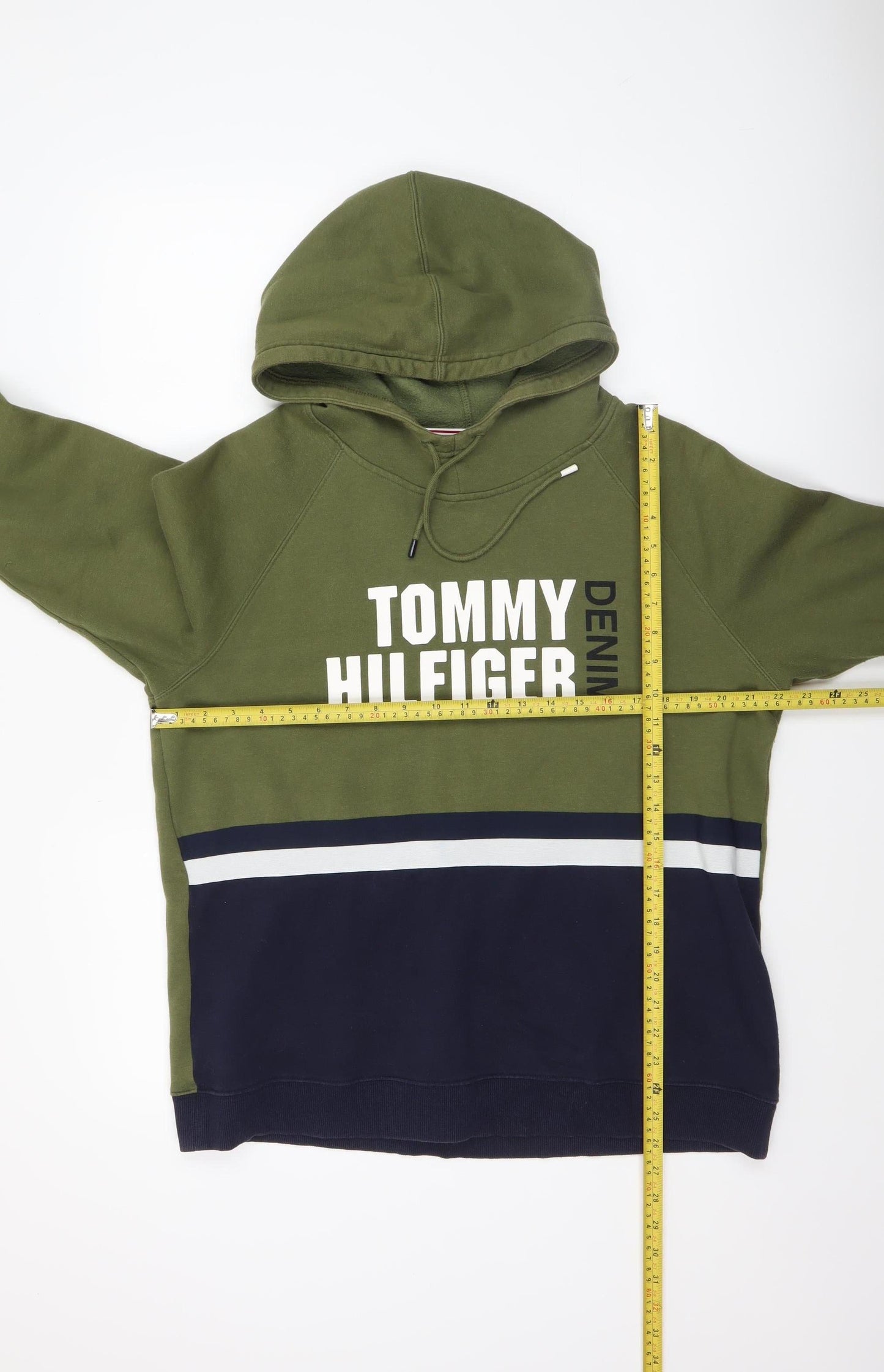 Mens UK Size M Tommy Hilfiger Green Pullover Hoodie