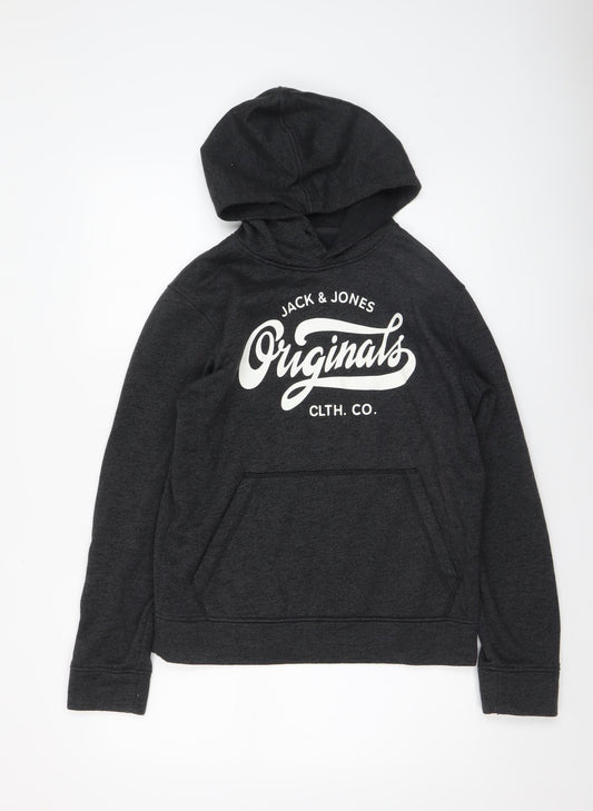 Mens UK Size S JACK & JONES Black Pullover Hoodie