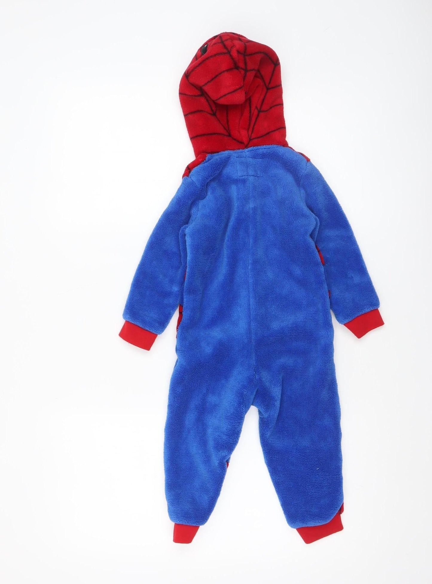 Marvel Spider-Man Red Blue Fleece Hooded One Piece Unisex Baby 18-24 Months