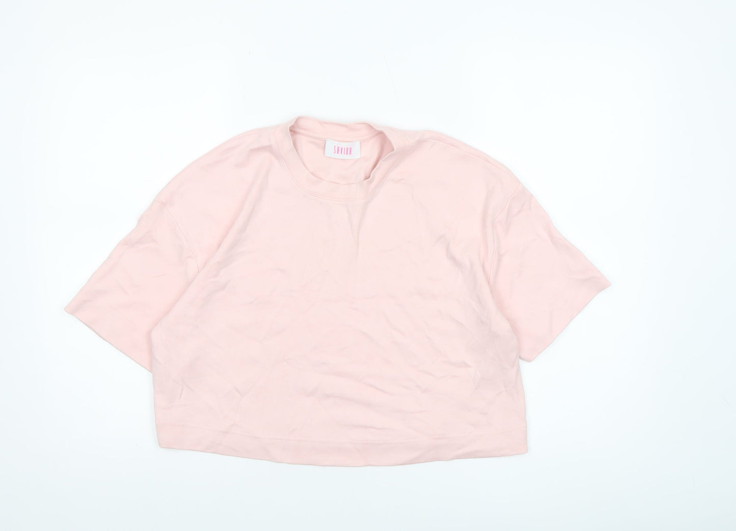 Womens UK Size 10 Savida Pink Cropped T-Shirt