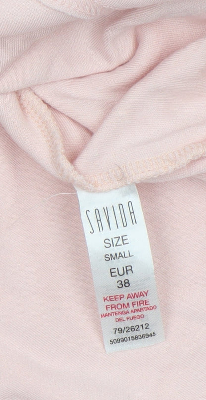 Womens UK Size 10 Savida Pink Cropped T-Shirt