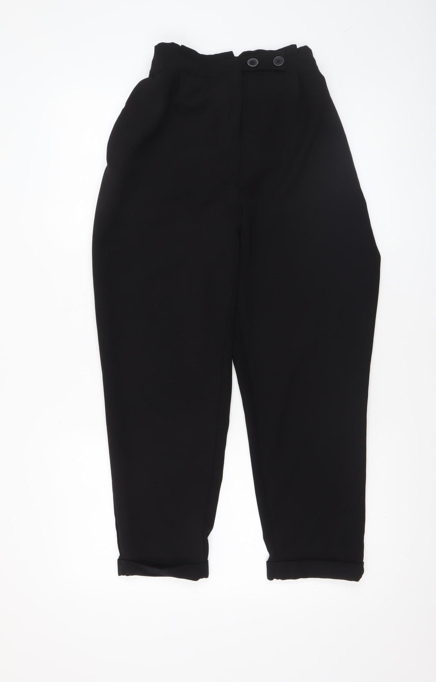 Womens UK Size 12 Pull & Bear Regular Fit Casual Workwear Black Trousers