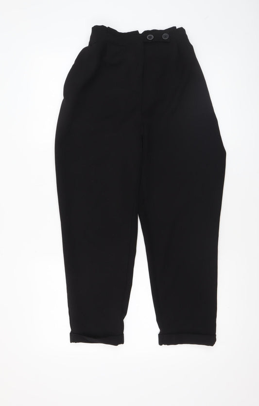 Womens UK Size 12 Pull & Bear Regular Fit Casual Workwear Black Trousers