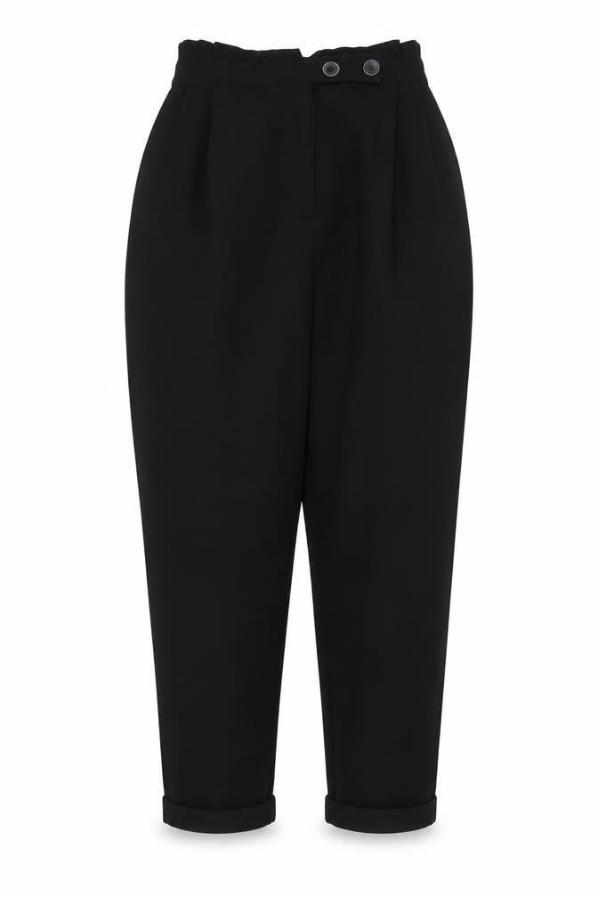 Womens UK Size 12 Pull & Bear Regular Fit Casual Workwear Black Trousers
