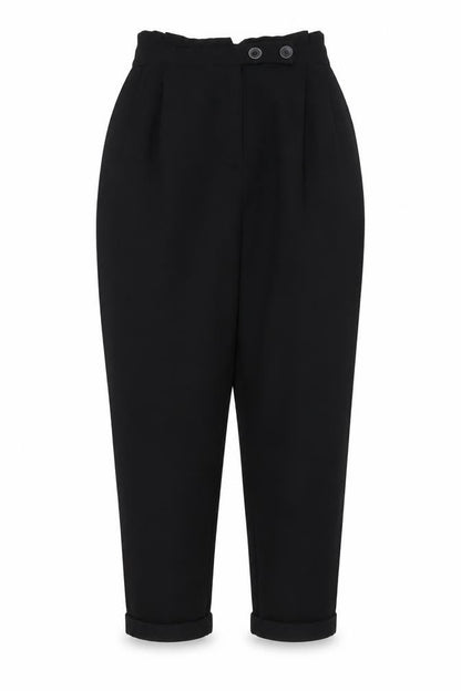 Womens UK Size 12 Pull & Bear Regular Fit Casual Workwear Black Trousers