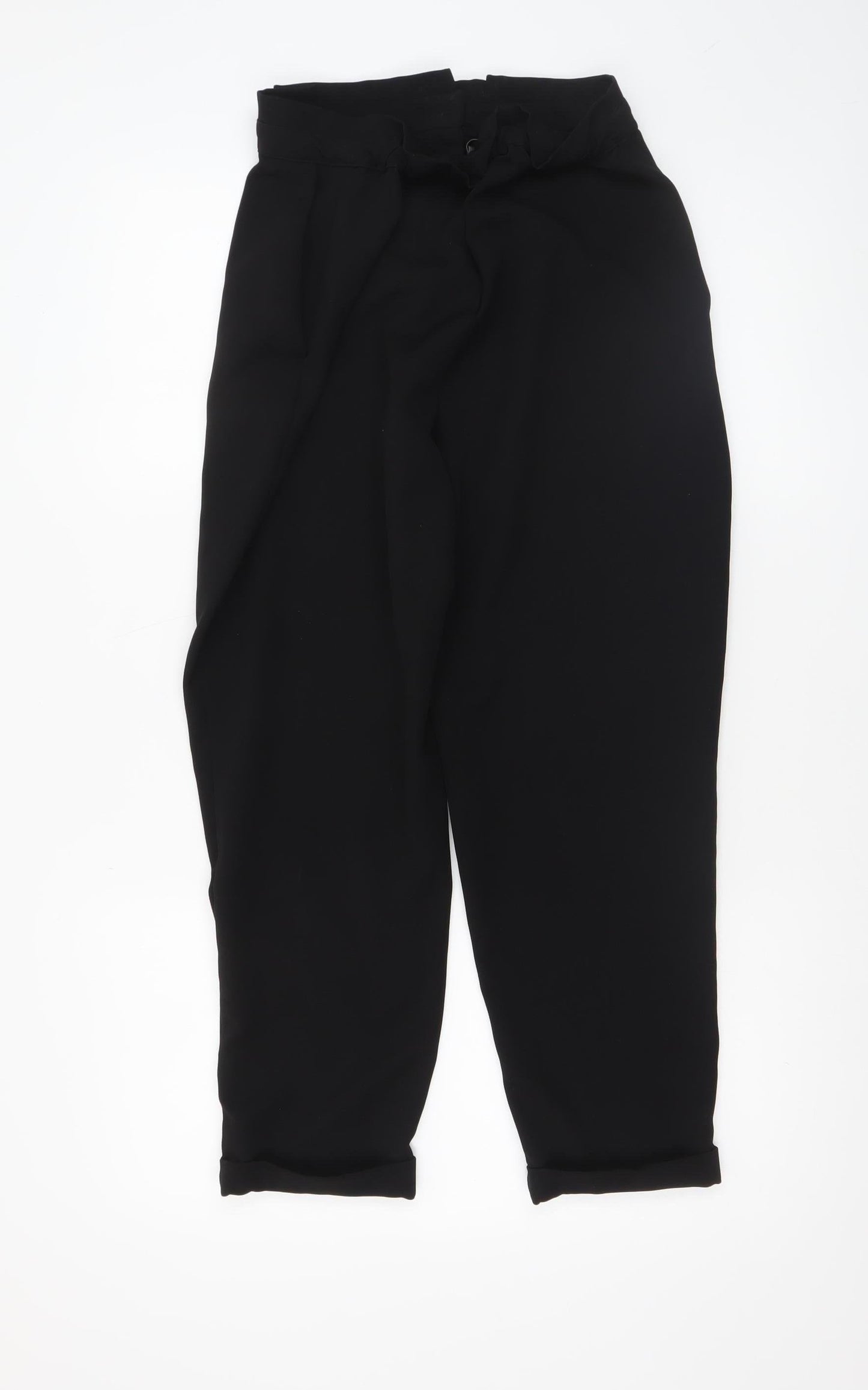 Womens UK Size 12 Pull & Bear Regular Fit Casual Workwear Black Trousers
