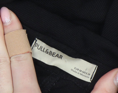 Womens UK Size 12 Pull & Bear Regular Fit Casual Workwear Black Trousers