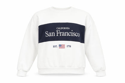 Womens UK Size S Stradivarius White Pullover Sweatshirt