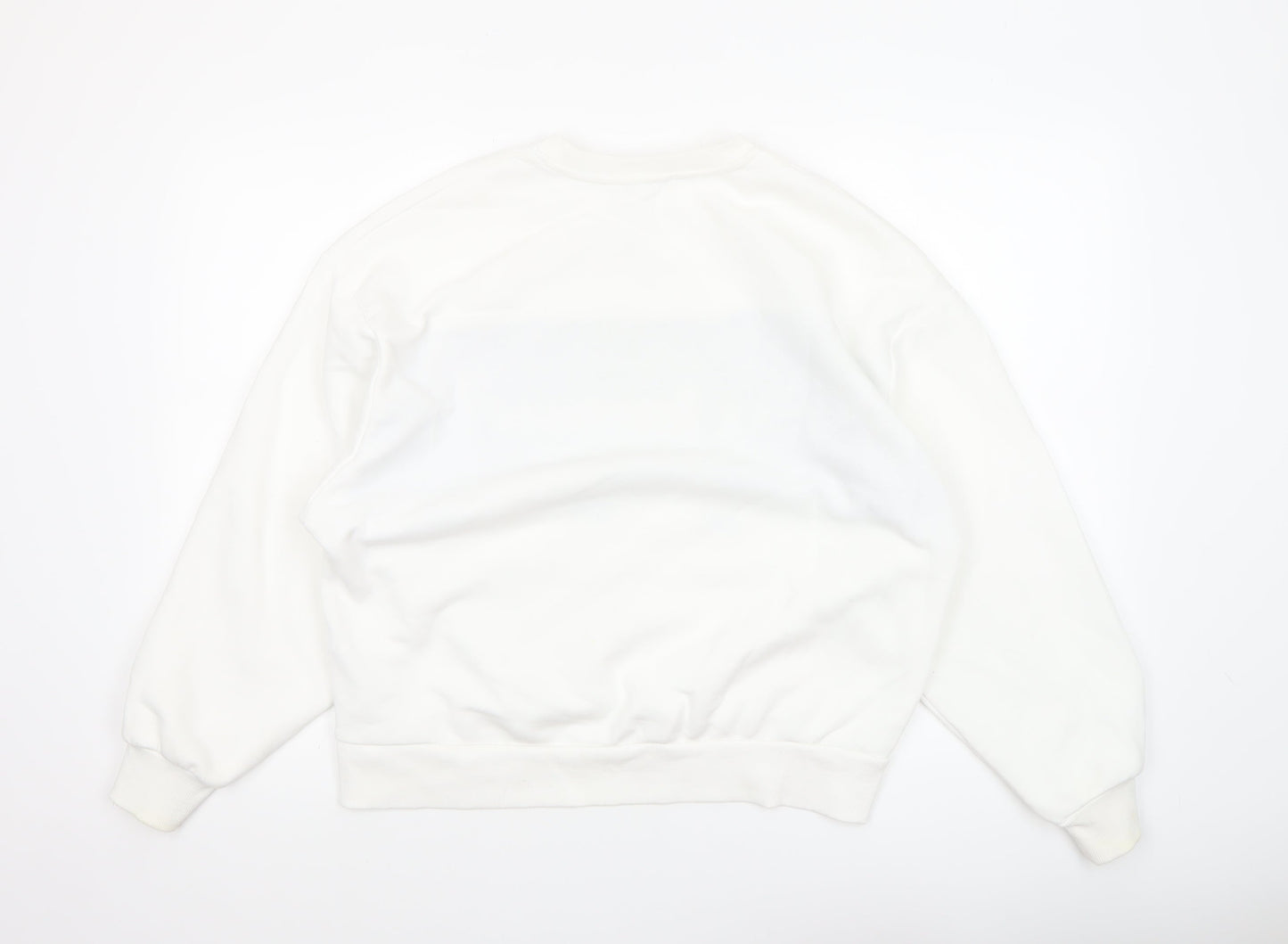 Womens UK Size S Stradivarius White Pullover Sweatshirt