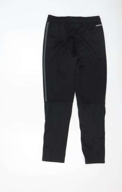 Boys UK Size 12 Years adidas Regular Fit Jogger Black Trousers
