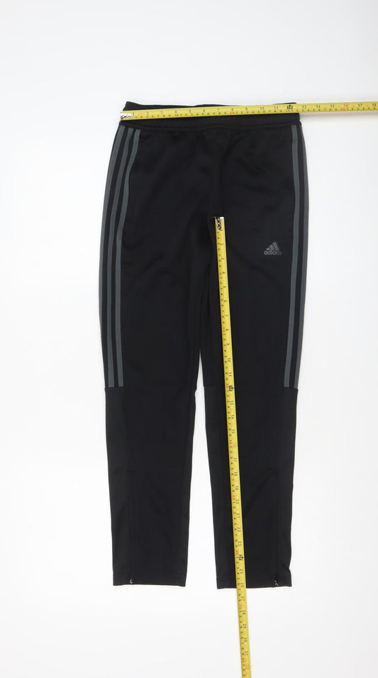 Boys UK Size 12 Years adidas Regular Fit Jogger Black Trousers