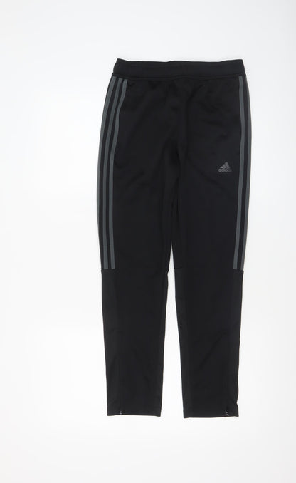 Boys UK Size 12 Years adidas Regular Fit Jogger Black Trousers